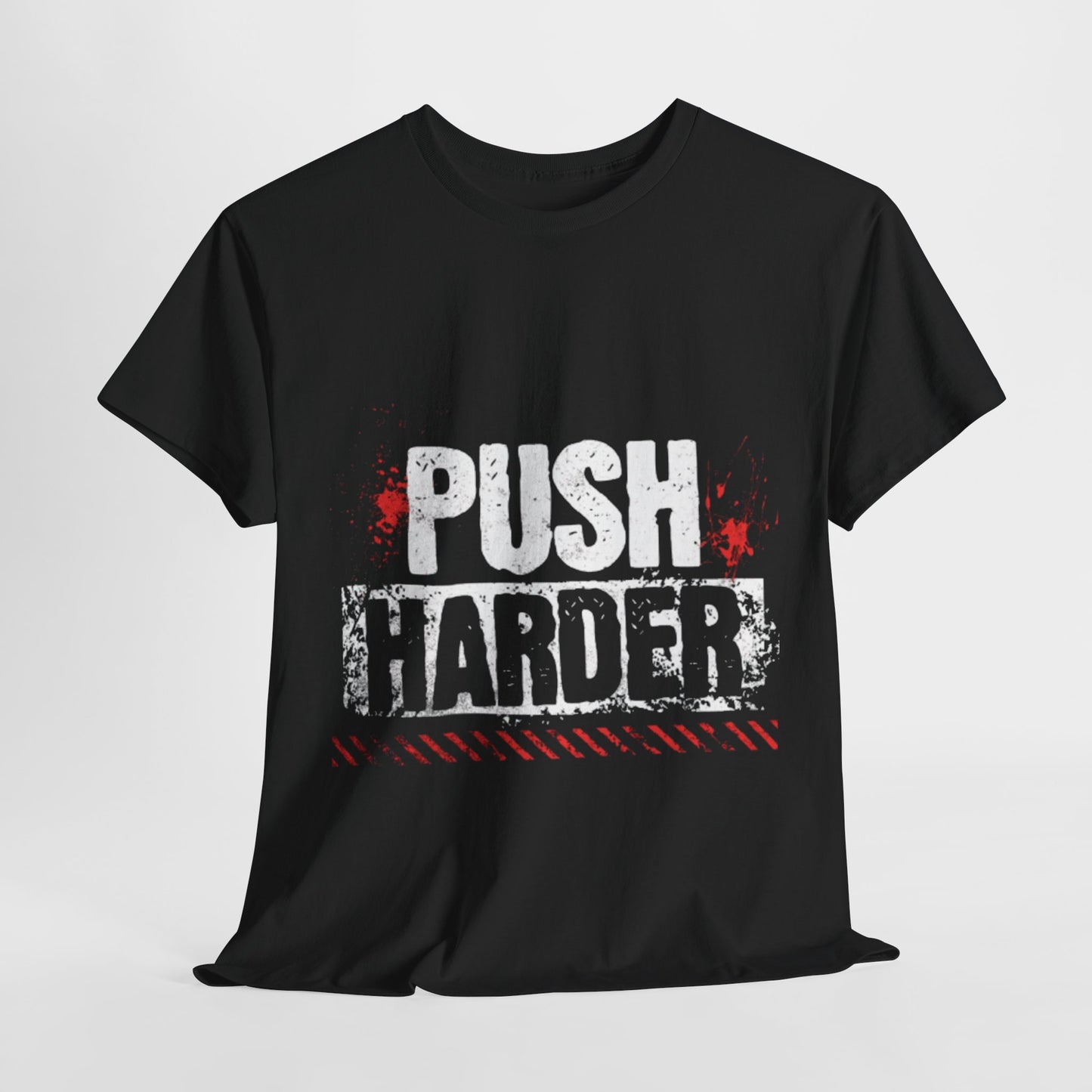 Motivational Fitness Tee - 'Push Harder' Unisex Heavy Cotton T-Shirt