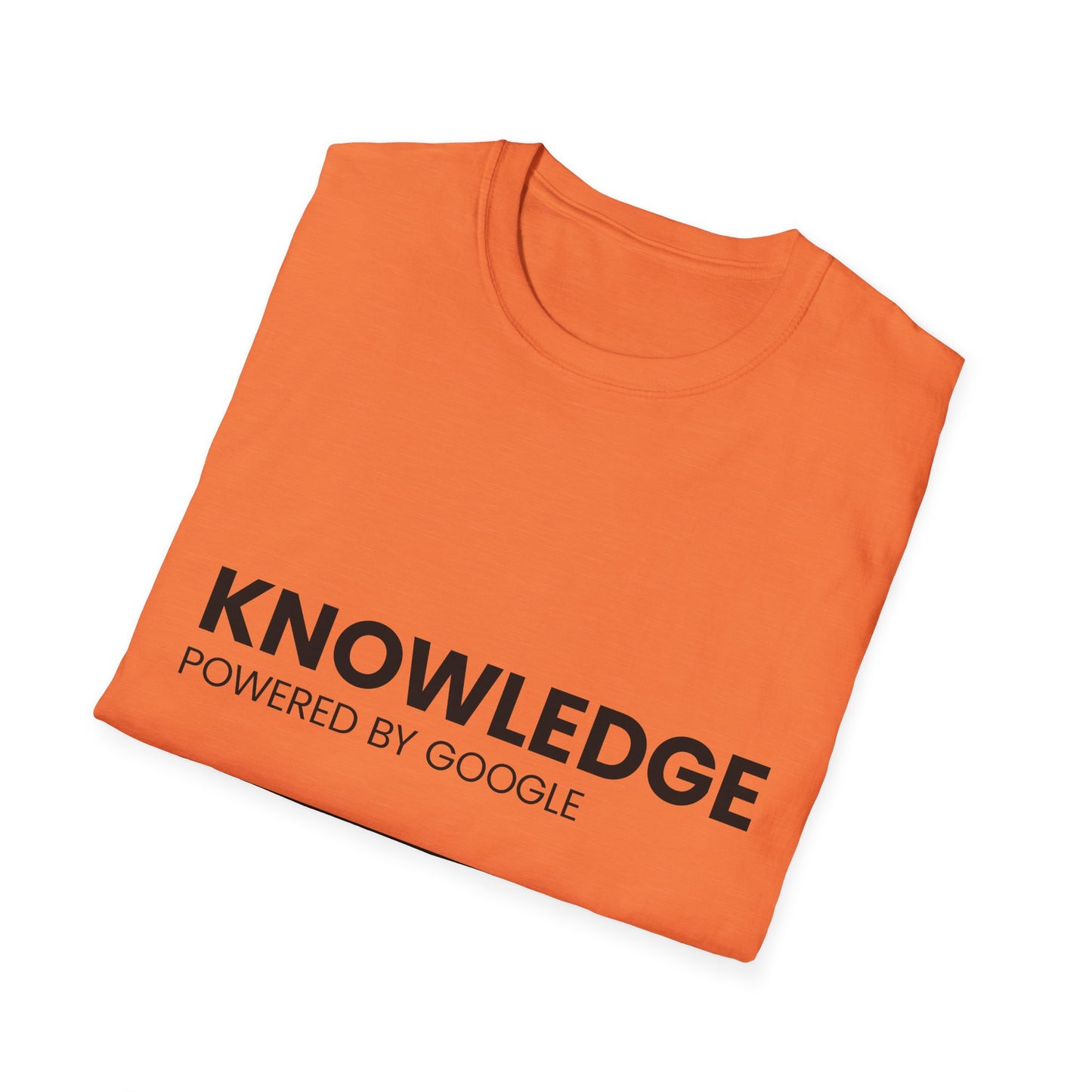 Knowledge Powered by Google Unisex Softstyle T-Shirt - Fun, Educational Graphic Tee for Tech Enthusiasts